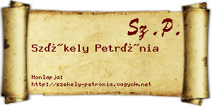 Székely Petrónia névjegykártya